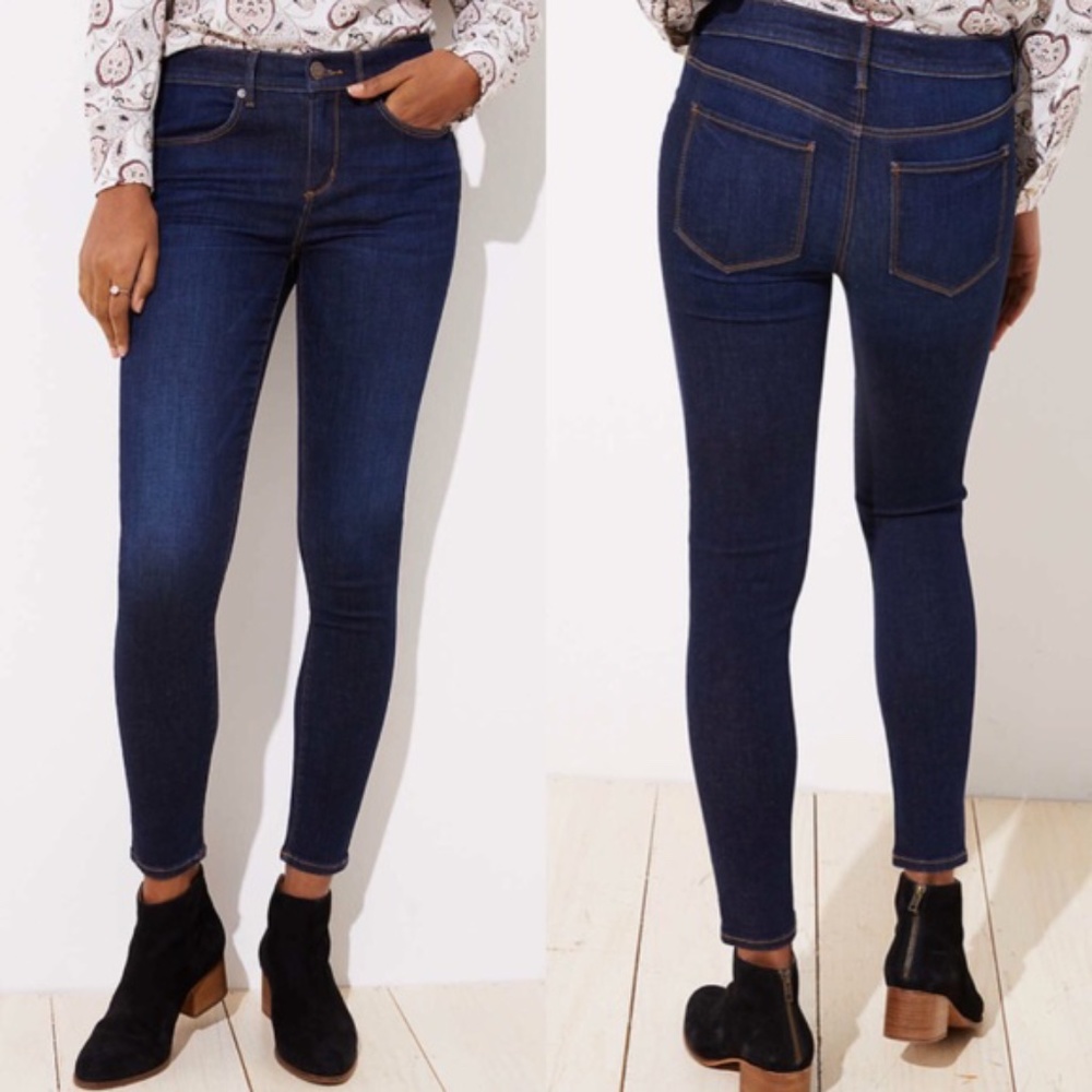LOFT Denim Leggings in Vivid Dark Indigo Wash